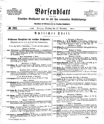Börsenblatt für den deutschen Buchhandel Dienstag 17. Dezember 1867