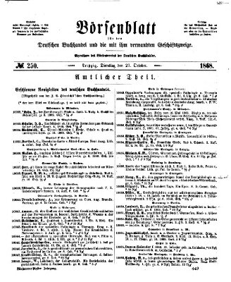 Börsenblatt für den deutschen Buchhandel Dienstag 27. Oktober 1868