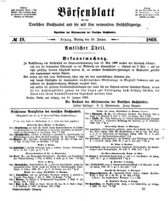 Börsenblatt für den deutschen Buchhandel Montag 25. Januar 1869