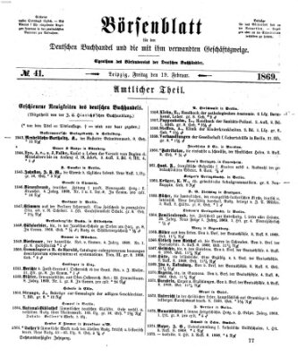 Börsenblatt für den deutschen Buchhandel Freitag 19. Februar 1869