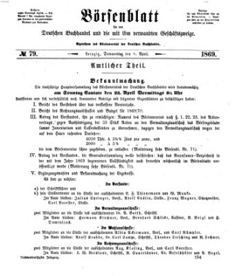 Börsenblatt für den deutschen Buchhandel Donnerstag 8. April 1869
