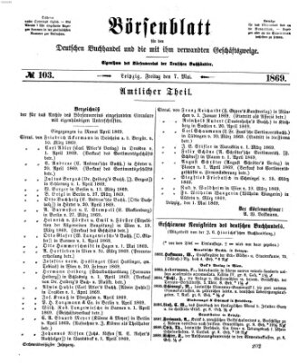 Börsenblatt für den deutschen Buchhandel Freitag 7. Mai 1869