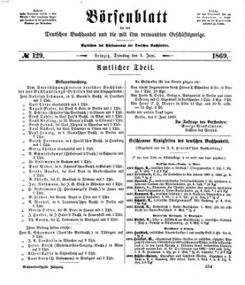 Börsenblatt für den deutschen Buchhandel Dienstag 8. Juni 1869