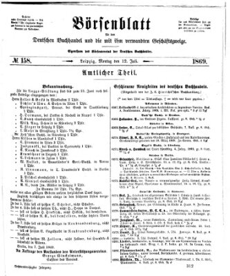 Börsenblatt für den deutschen Buchhandel Montag 12. Juli 1869