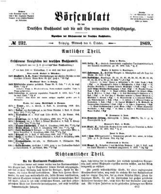 Börsenblatt für den deutschen Buchhandel Mittwoch 6. Oktober 1869