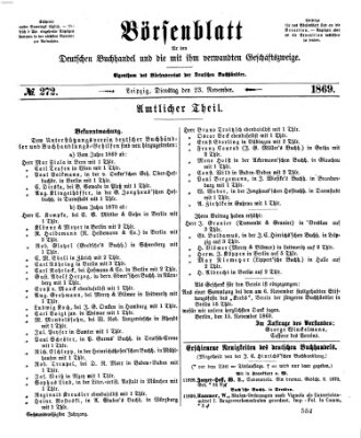 Börsenblatt für den deutschen Buchhandel Dienstag 23. November 1869