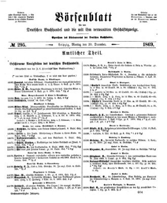 Börsenblatt für den deutschen Buchhandel Montag 20. Dezember 1869