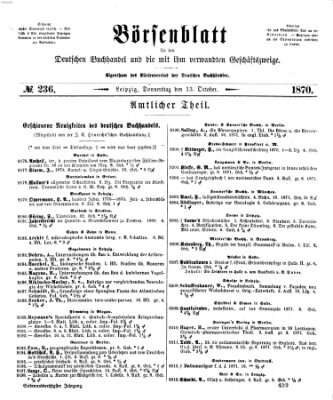 Börsenblatt für den deutschen Buchhandel Donnerstag 13. Oktober 1870