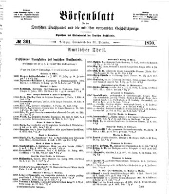 Börsenblatt für den deutschen Buchhandel Samstag 31. Dezember 1870
