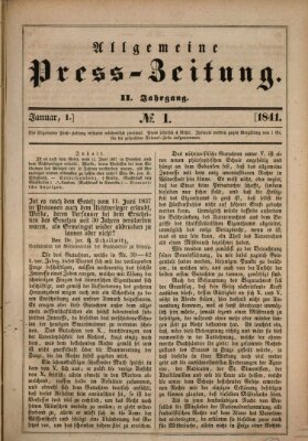 Allgemeine Preß-Zeitung Freitag 1. Januar 1841