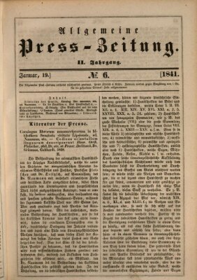 Allgemeine Preß-Zeitung Dienstag 19. Januar 1841