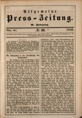 Allgemeine Preß-Zeitung Freitag 14. Mai 1841