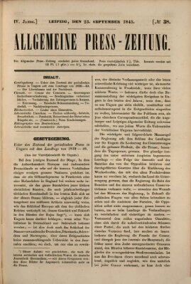 Allgemeine Preß-Zeitung Samstag 23. September 1843