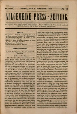 Allgemeine Preß-Zeitung Samstag 4. November 1843