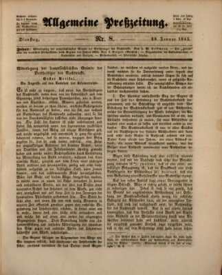 Allgemeine Preß-Zeitung Dienstag 28. Januar 1845