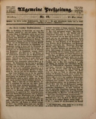 Allgemeine Preß-Zeitung Dienstag 27. Mai 1845