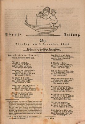 Abend-Zeitung Dienstag 3. Dezember 1822