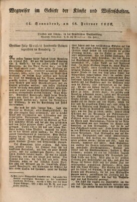 Abend-Zeitung Samstag 18. Februar 1826