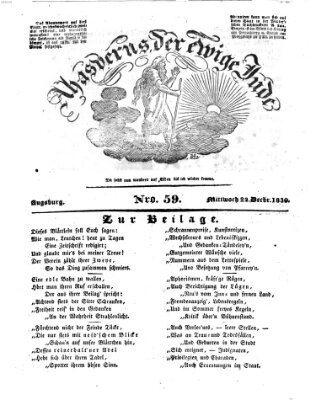 Ahasverus, der ewige Jude Mittwoch 22. Dezember 1830
