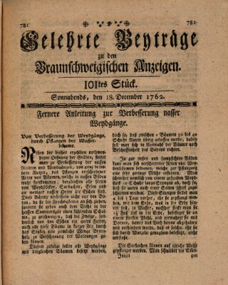 Braunschweigische Anzeigen Samstag 18. Dezember 1762