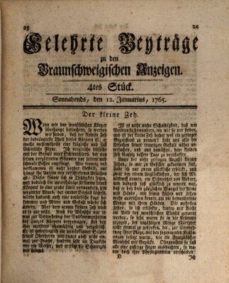 Braunschweigische Anzeigen Samstag 12. Januar 1765