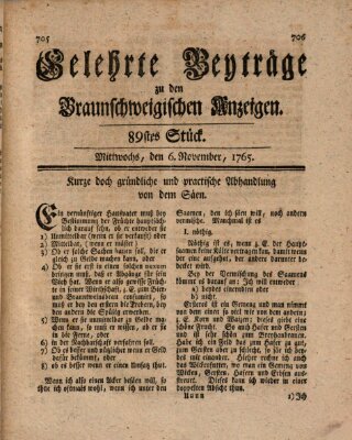 Braunschweigische Anzeigen Mittwoch 6. November 1765