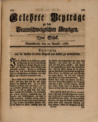 Braunschweigische Anzeigen Samstag 30. August 1766