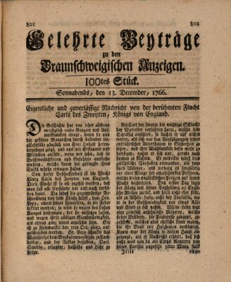 Braunschweigische Anzeigen Samstag 13. Dezember 1766