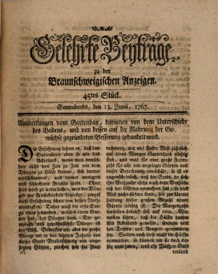 Braunschweigische Anzeigen Samstag 13. Juni 1767