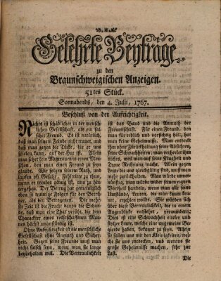 Braunschweigische Anzeigen Samstag 4. Juli 1767