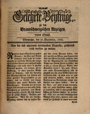 Braunschweigische Anzeigen Mittwoch 16. September 1767