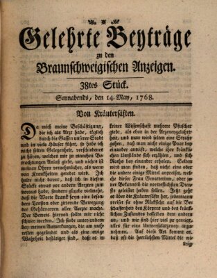 Braunschweigische Anzeigen Samstag 14. Mai 1768