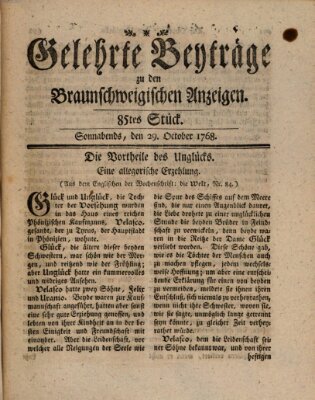 Braunschweigische Anzeigen Samstag 29. Oktober 1768