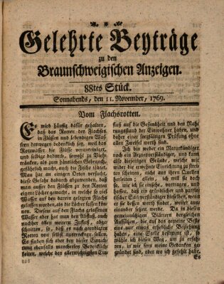 Braunschweigische Anzeigen Samstag 11. November 1769