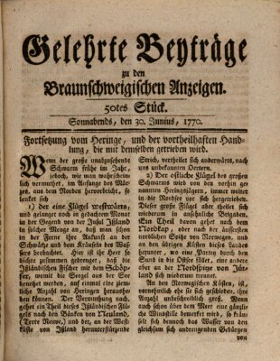 Braunschweigische Anzeigen Samstag 30. Juni 1770