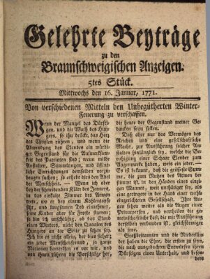 Braunschweigische Anzeigen Mittwoch 16. Januar 1771