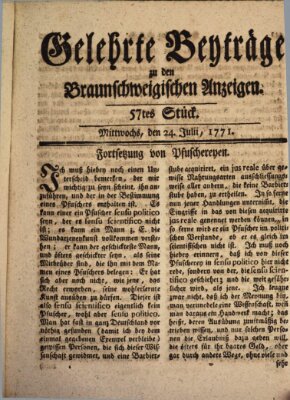 Braunschweigische Anzeigen Mittwoch 24. Juli 1771