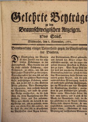 Braunschweigische Anzeigen Mittwoch 6. November 1771
