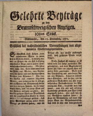 Braunschweigische Anzeigen Mittwoch 25. Dezember 1771