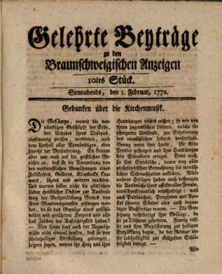 Braunschweigische Anzeigen Samstag 1. Februar 1772