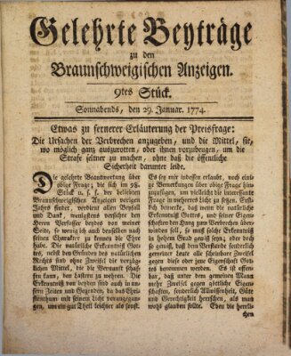 Braunschweigische Anzeigen Samstag 29. Januar 1774