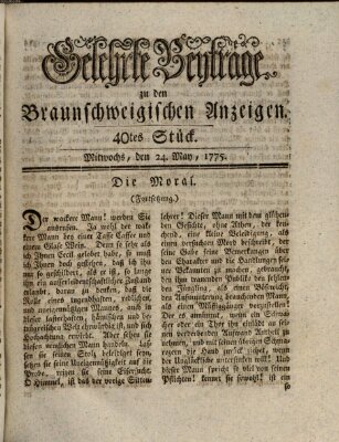 Braunschweigische Anzeigen Mittwoch 24. Mai 1775