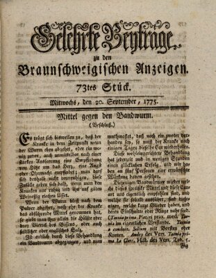 Braunschweigische Anzeigen Mittwoch 20. September 1775