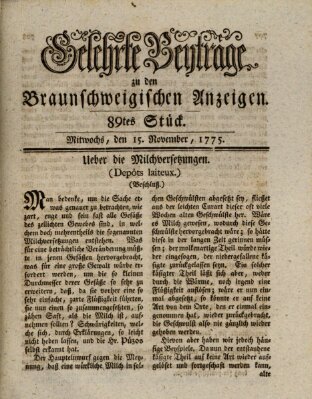 Braunschweigische Anzeigen Mittwoch 15. November 1775