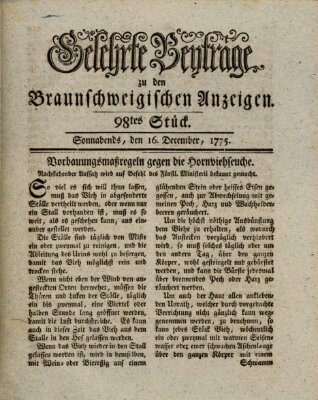 Braunschweigische Anzeigen Samstag 16. Dezember 1775