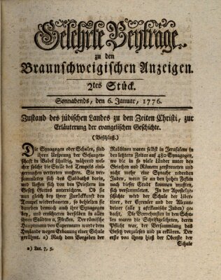 Braunschweigische Anzeigen Samstag 6. Januar 1776