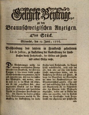 Braunschweigische Anzeigen Mittwoch 19. Juni 1776