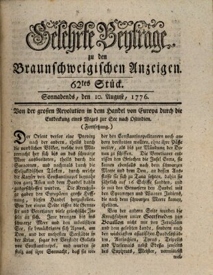 Braunschweigische Anzeigen Samstag 10. August 1776