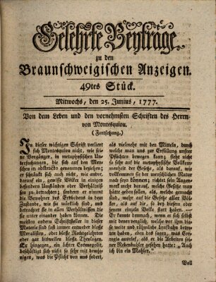 Braunschweigische Anzeigen Mittwoch 25. Juni 1777