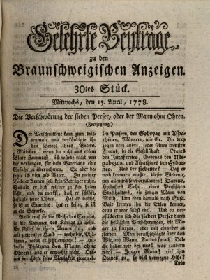Braunschweigische Anzeigen Mittwoch 15. April 1778